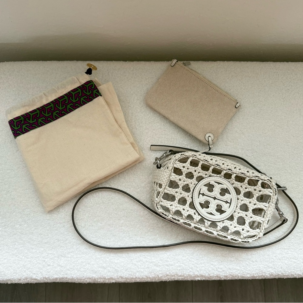 Tory Burch Silver and Black Crossbody Bag